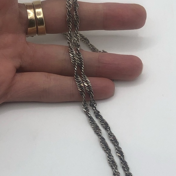 Vtg Sterling Silver Twisted Link Chain 24” / 4mm / 11g - Picture 2 of 6